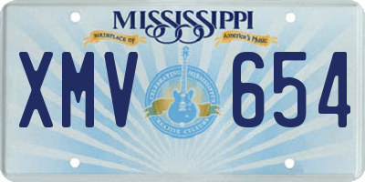 MS license plate XMV654