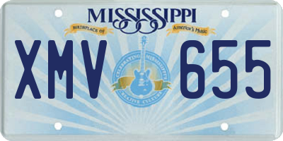 MS license plate XMV655