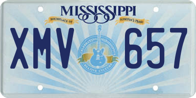 MS license plate XMV657