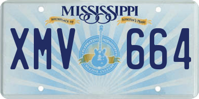 MS license plate XMV664
