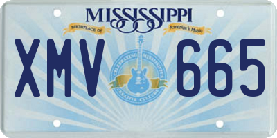 MS license plate XMV665