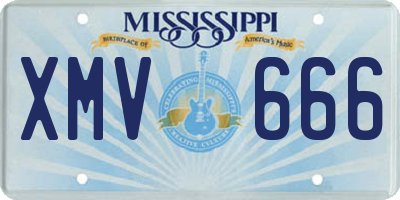 MS license plate XMV666