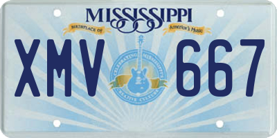 MS license plate XMV667