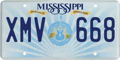 MS license plate XMV668