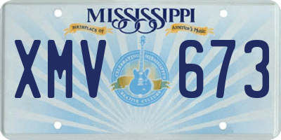 MS license plate XMV673