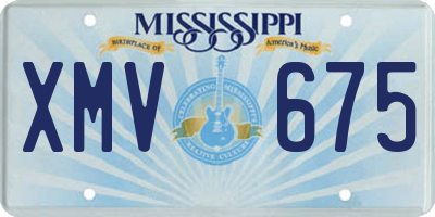MS license plate XMV675