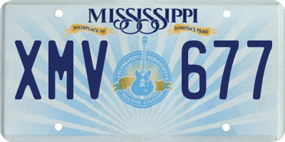 MS license plate XMV677