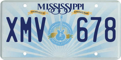 MS license plate XMV678