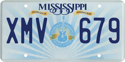 MS license plate XMV679