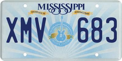 MS license plate XMV683