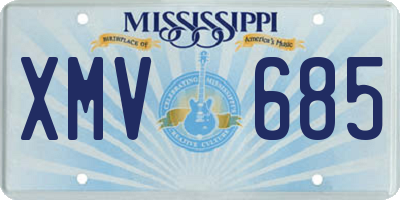 MS license plate XMV685