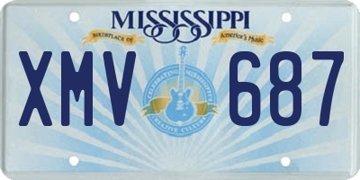 MS license plate XMV687