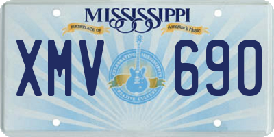 MS license plate XMV690
