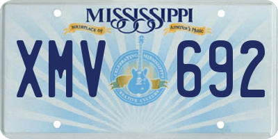 MS license plate XMV692