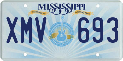 MS license plate XMV693