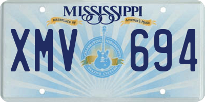 MS license plate XMV694