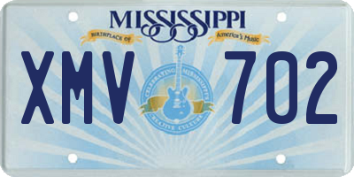MS license plate XMV702
