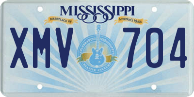 MS license plate XMV704