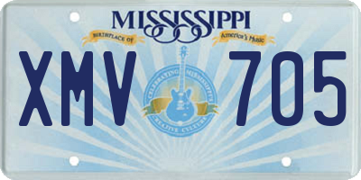 MS license plate XMV705