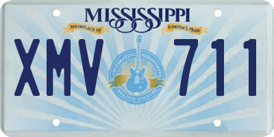 MS license plate XMV711