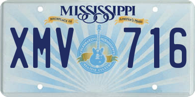 MS license plate XMV716
