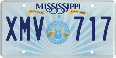 MS license plate XMV717