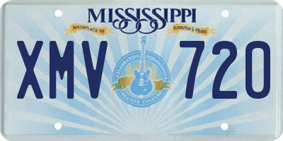 MS license plate XMV720