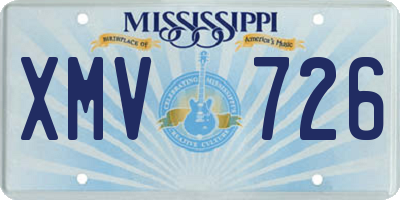 MS license plate XMV726