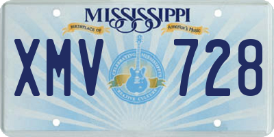 MS license plate XMV728