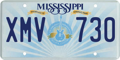 MS license plate XMV730