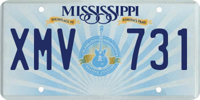 MS license plate XMV731