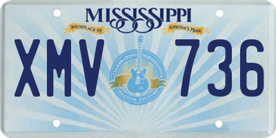 MS license plate XMV736