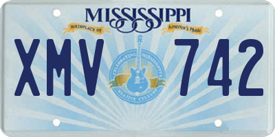 MS license plate XMV742