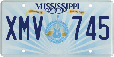 MS license plate XMV745