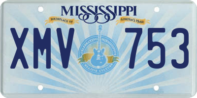 MS license plate XMV753