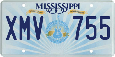 MS license plate XMV755