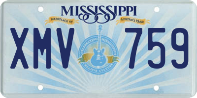 MS license plate XMV759