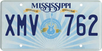 MS license plate XMV762
