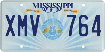 MS license plate XMV764