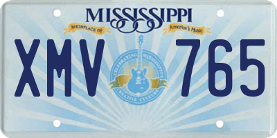 MS license plate XMV765