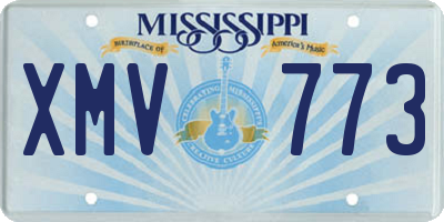 MS license plate XMV773