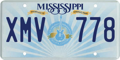 MS license plate XMV778