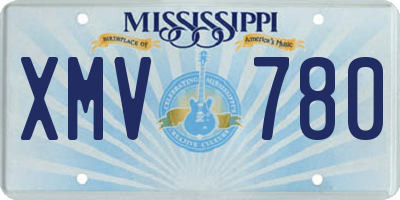 MS license plate XMV780