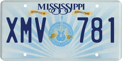 MS license plate XMV781