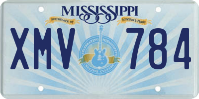 MS license plate XMV784
