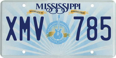 MS license plate XMV785