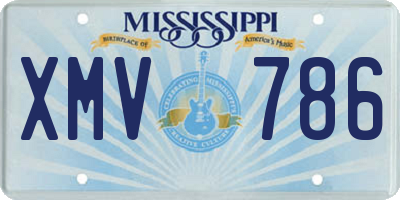 MS license plate XMV786