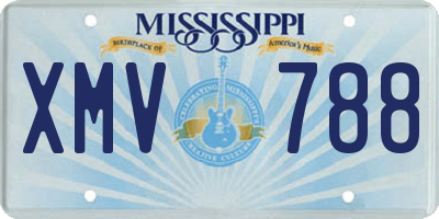 MS license plate XMV788