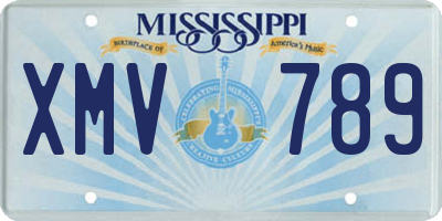 MS license plate XMV789
