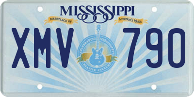 MS license plate XMV790